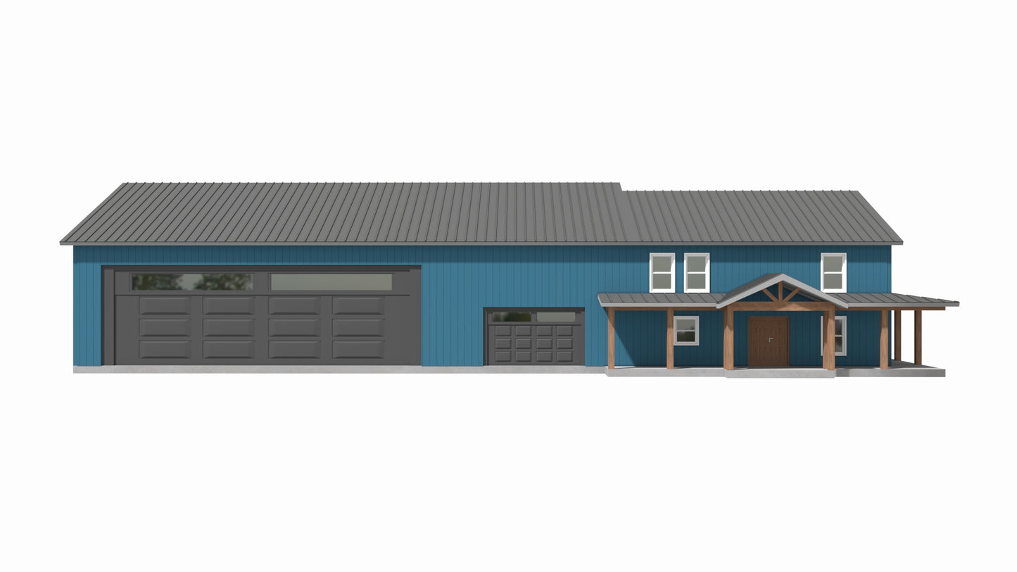 PL-64005 Zenith Barndominium House Plan