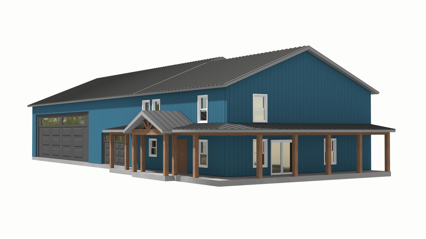 PL-64005 Zenith Barndominium House Plan