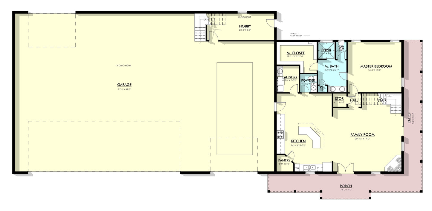 PL-64005 Zenith Barndominium House Plan