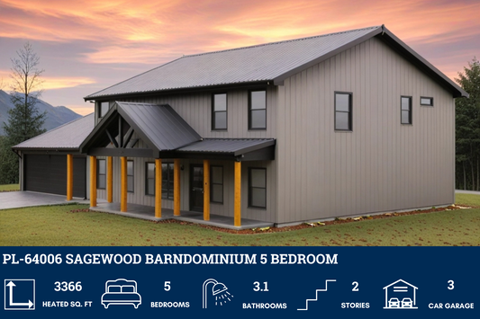 PL-64006 Sagewood Barndominium House Plan