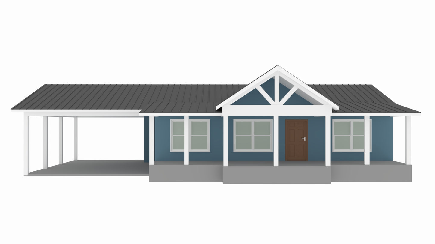 PL-64011 Silverwood Barndominium House Plan