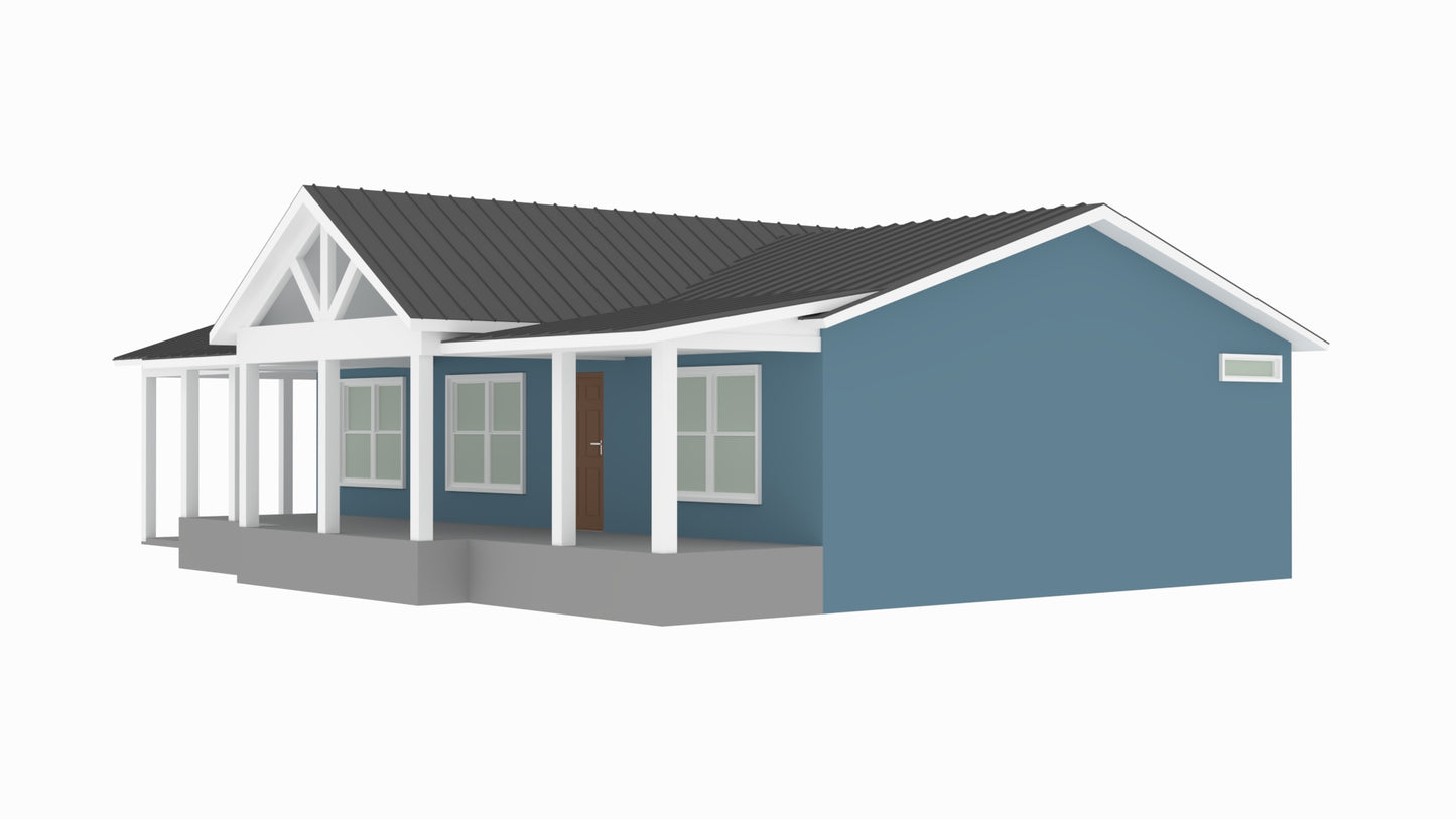 PL-64011 Silverwood Barndominium House Plan