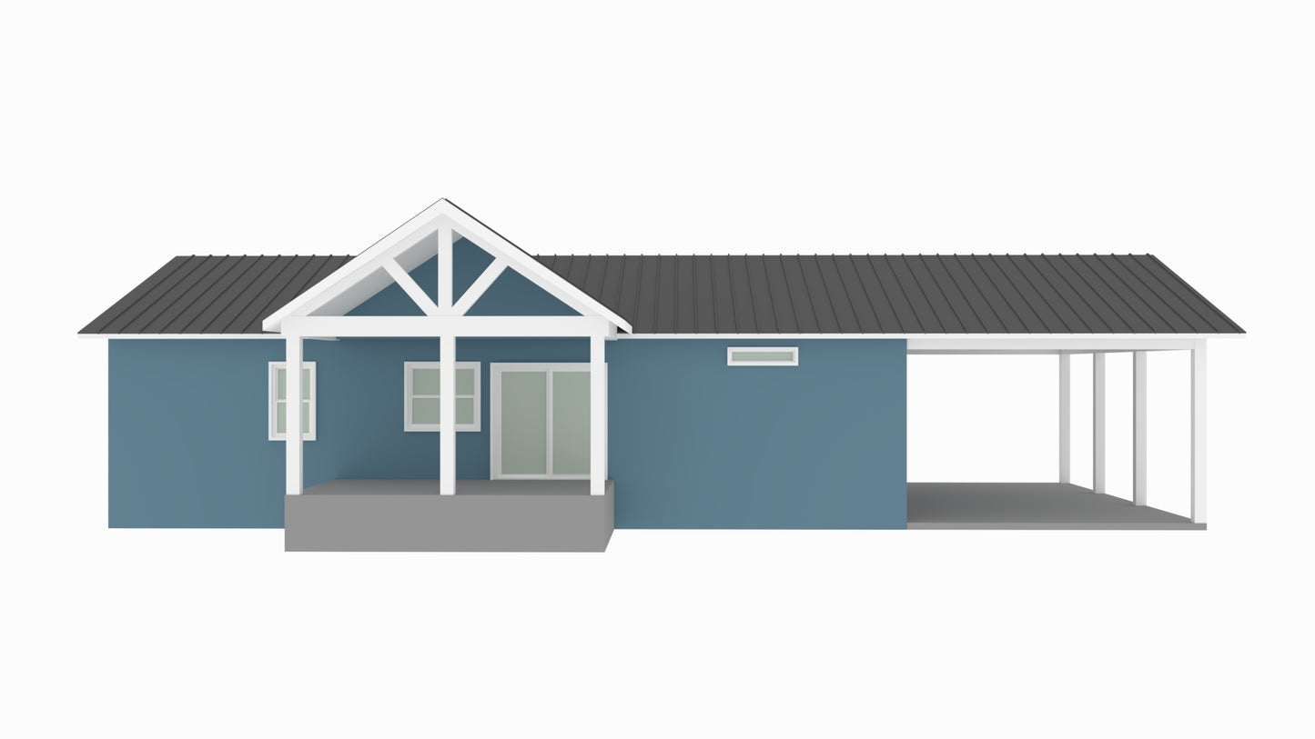 PL-64011 Silverwood Barndominium House Plan