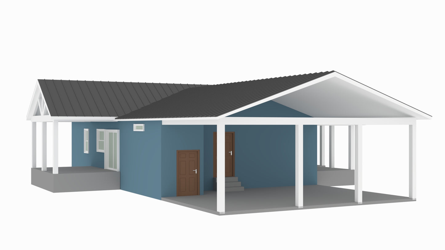 PL-64011 Silverwood Barndominium House Plan