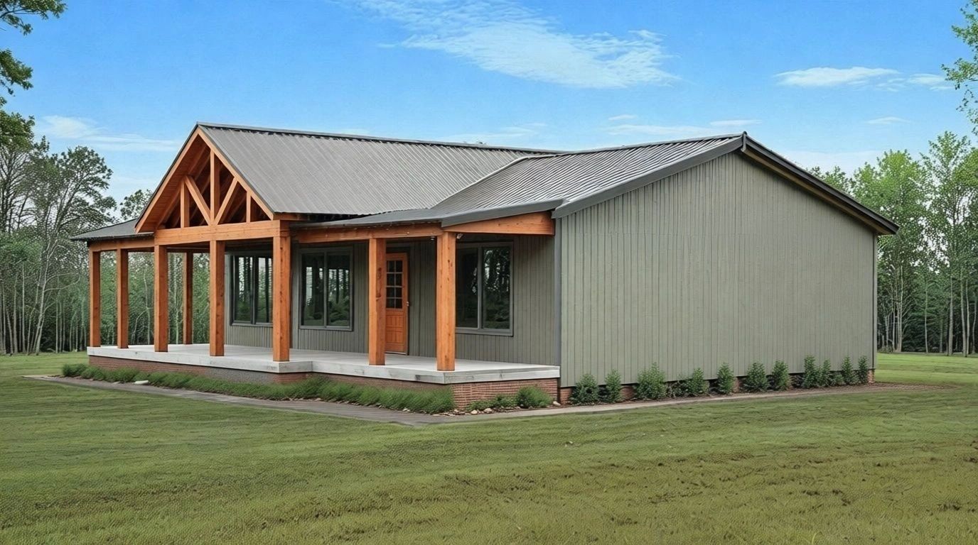 PL-64011 Silverwood Barndominium House Plan