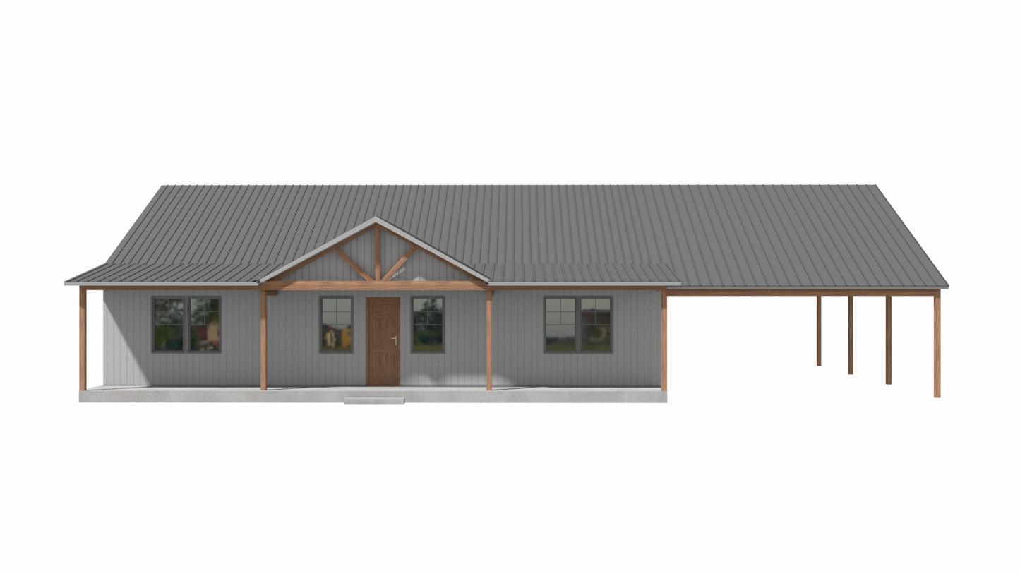 PL-64013-D Dennis Barndominium House Plan