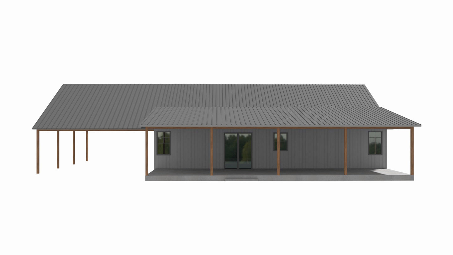 PL-64013-D Dennis Barndominium House Plan