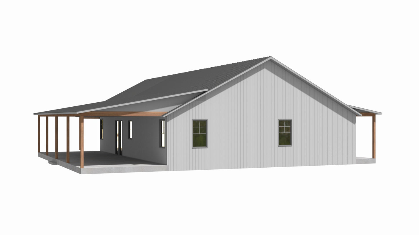 PL-64013-D Dennis Barndominium House Plan