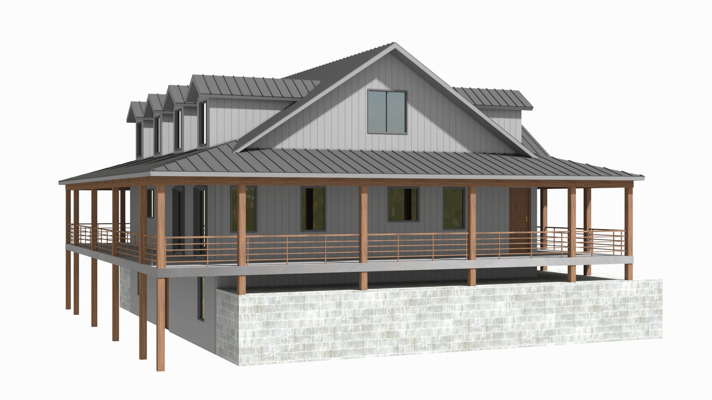 PL-64015-M Mayer Barndominium House Plan