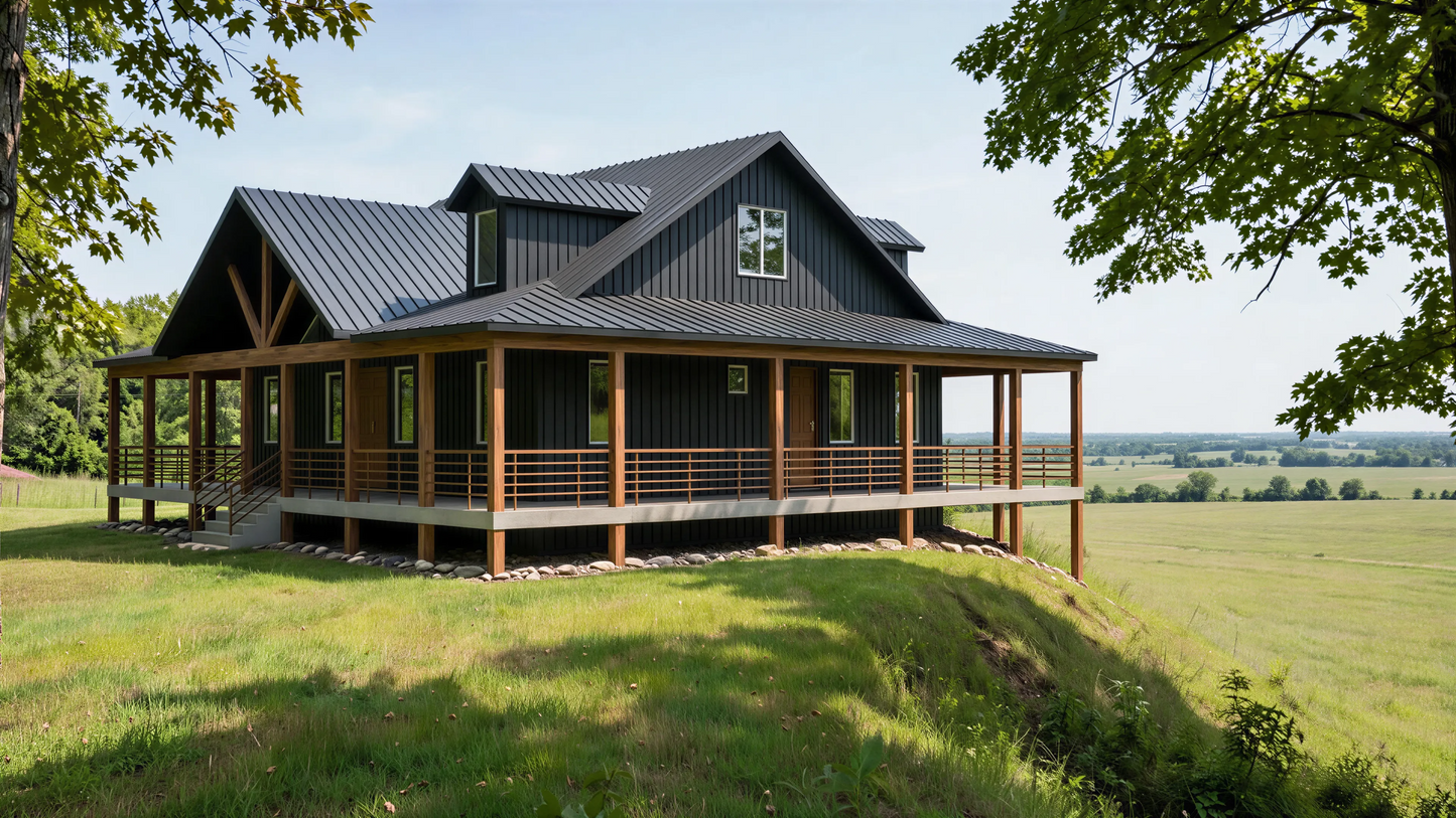 PL-64015-M Mayer Barndominium House Plan