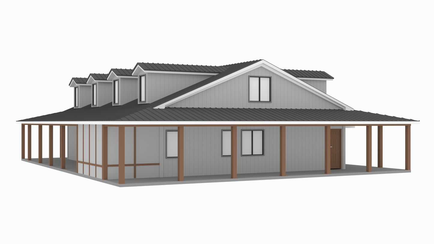 PL-64015 Sedona Barndominium House Plan