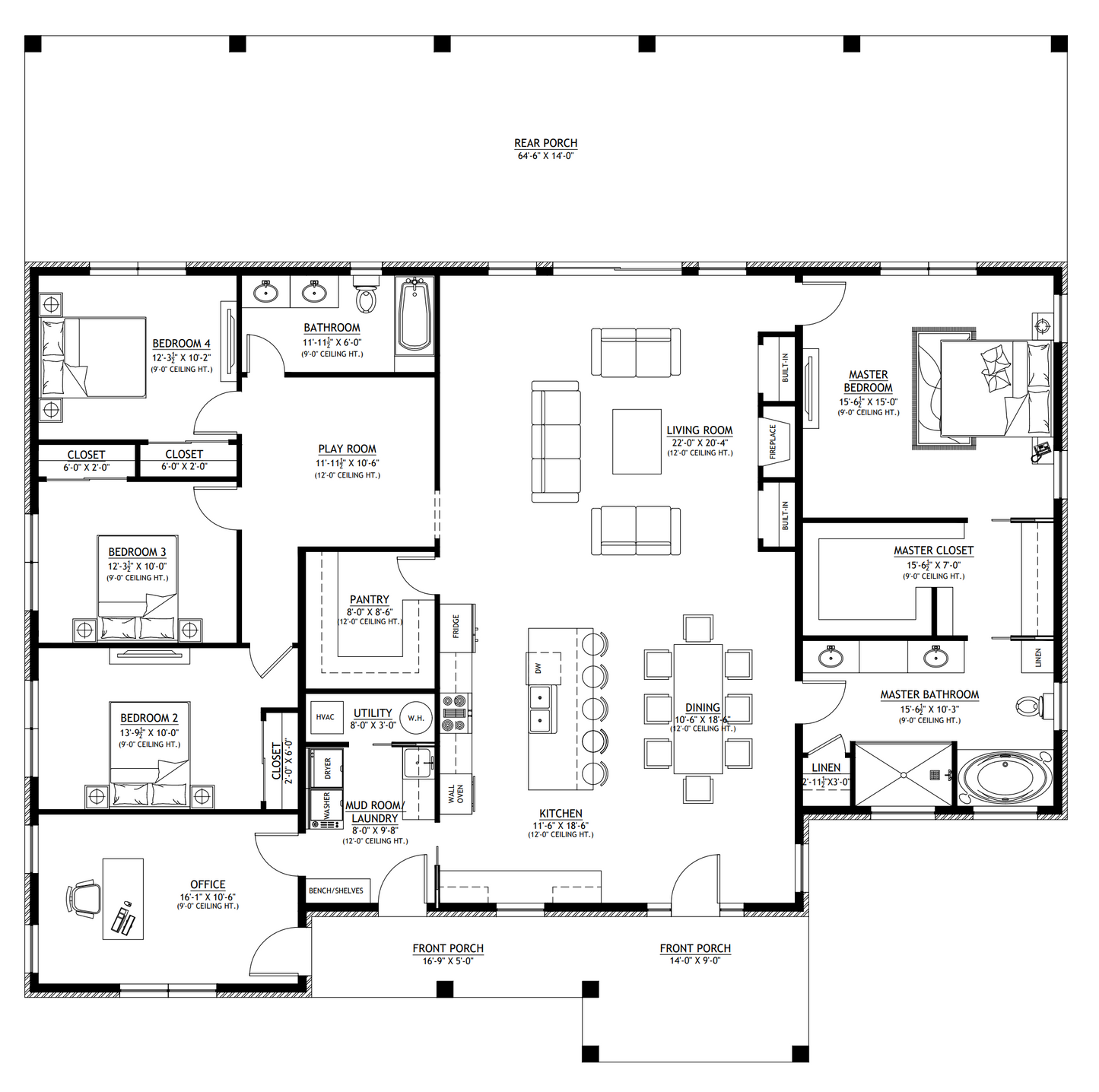 PL-64016 Ellis Barndominium House Plan