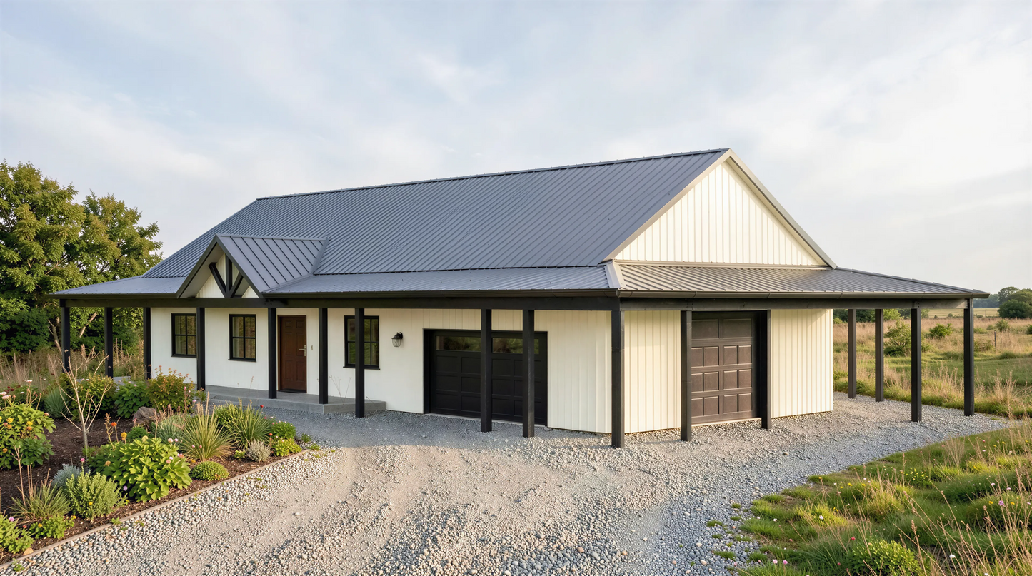 PL-64017-L Lee Barndominium House Plan
