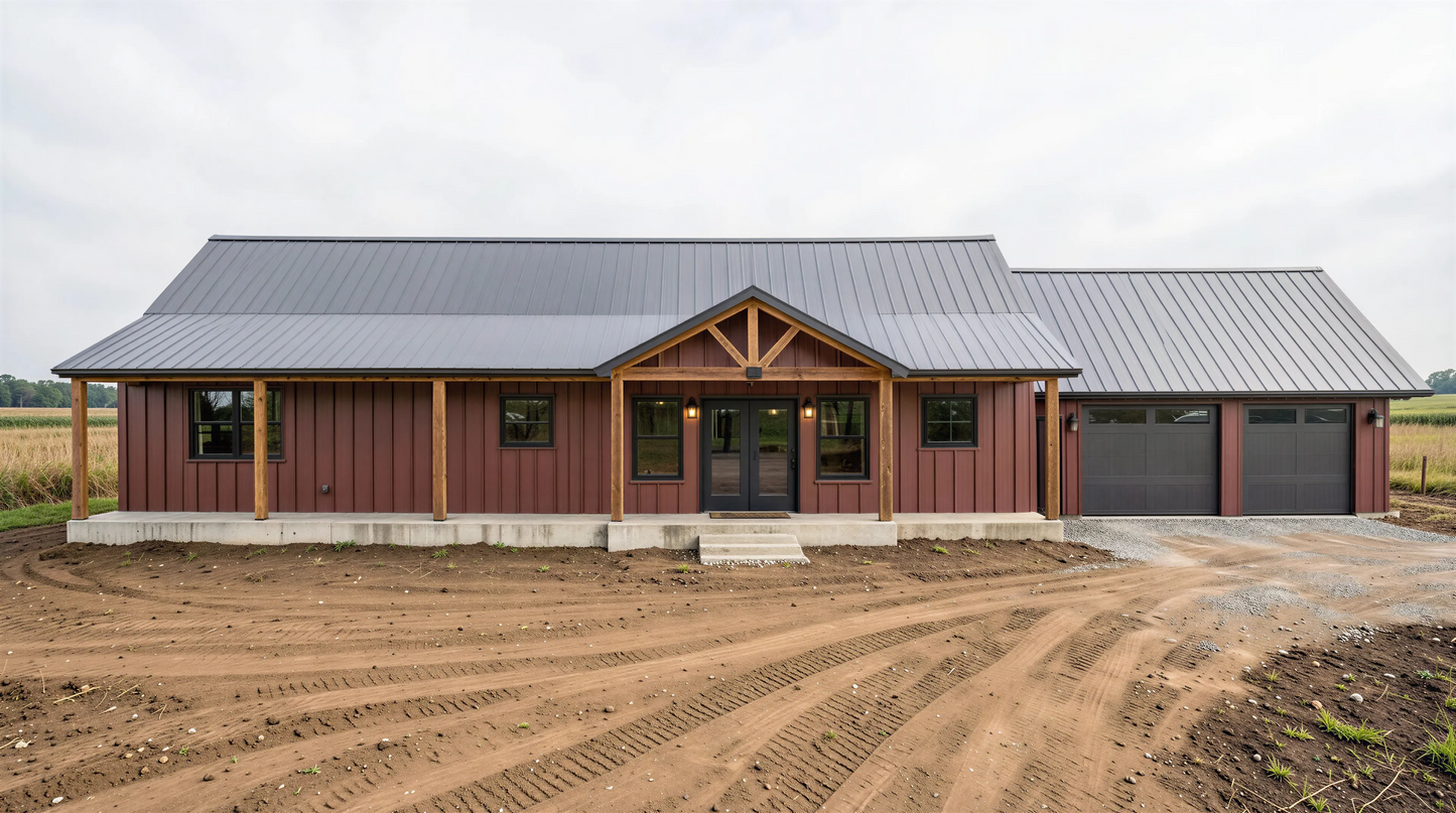PL-64020 Nussfield Barndominium House Plan