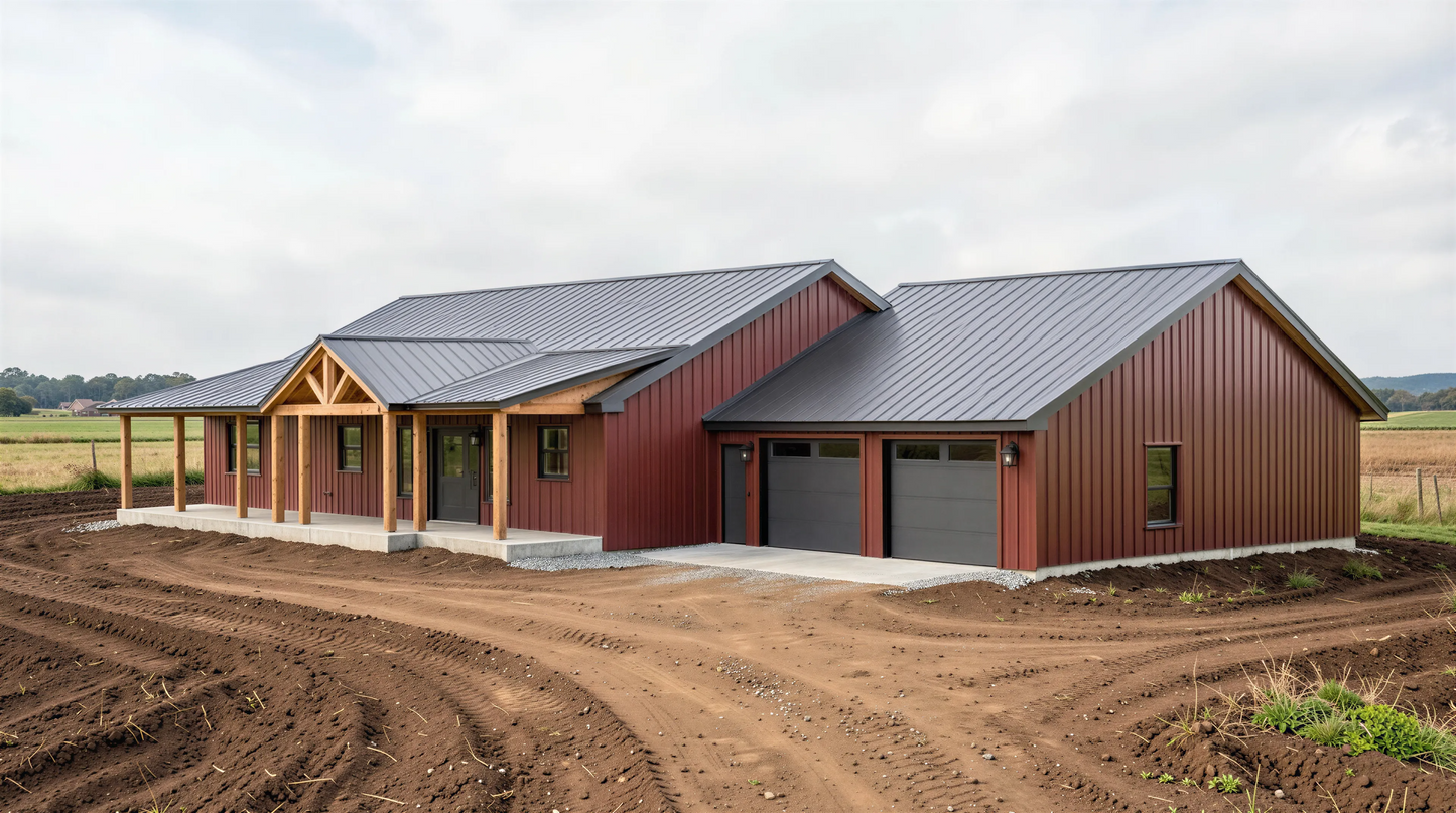 PL-64020 Nussfield Barndominium House Plan