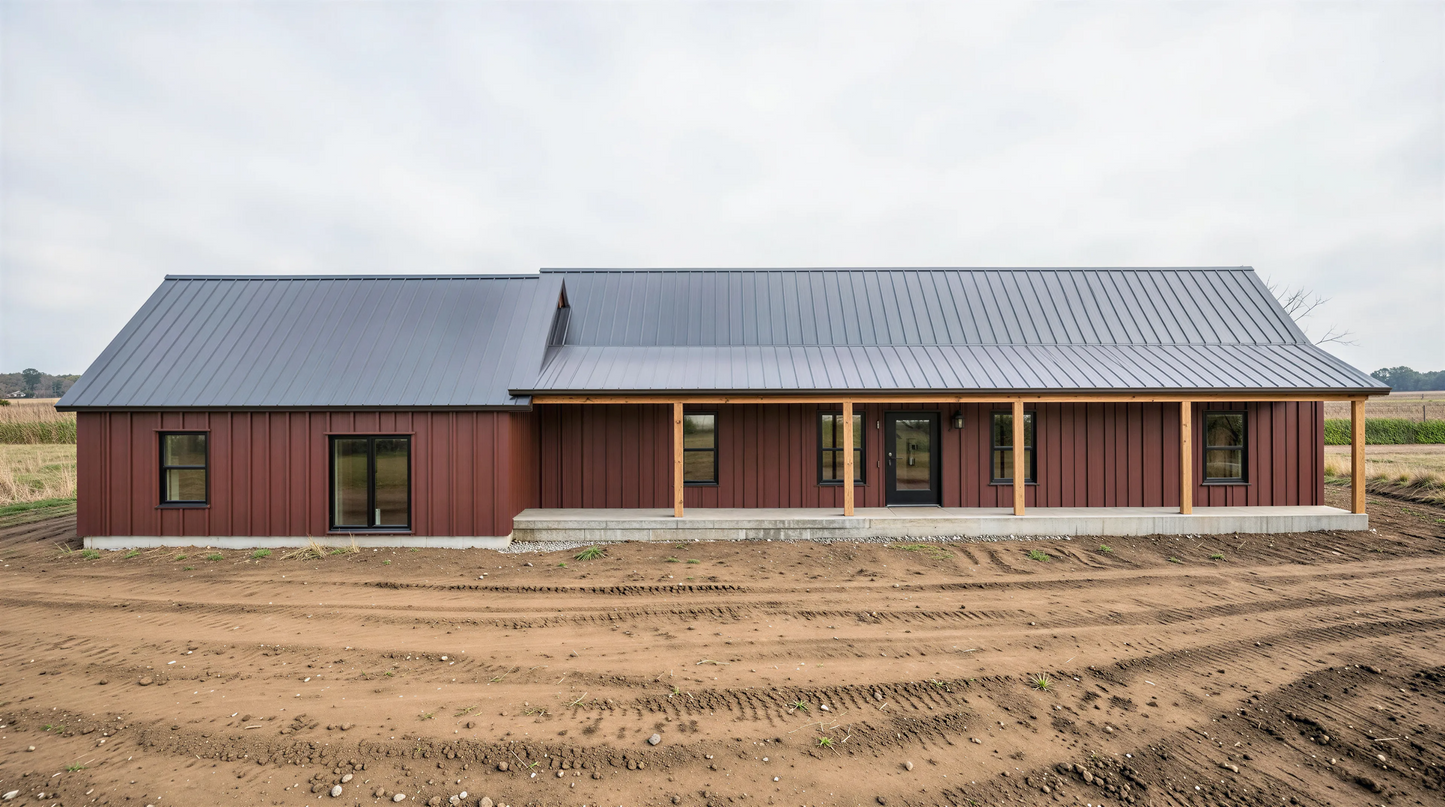 PL-64020 Nussfield Barndominium House Plan