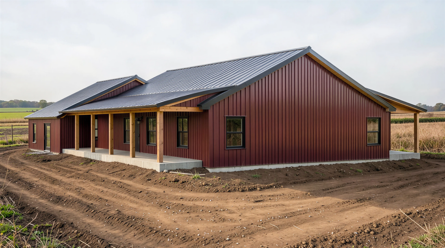 PL-64020 Nussfield Barndominium House Plan