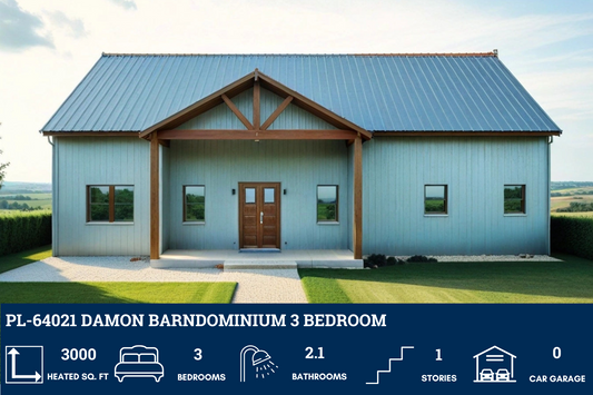 PL-64021 Damon Barndominium House Plan