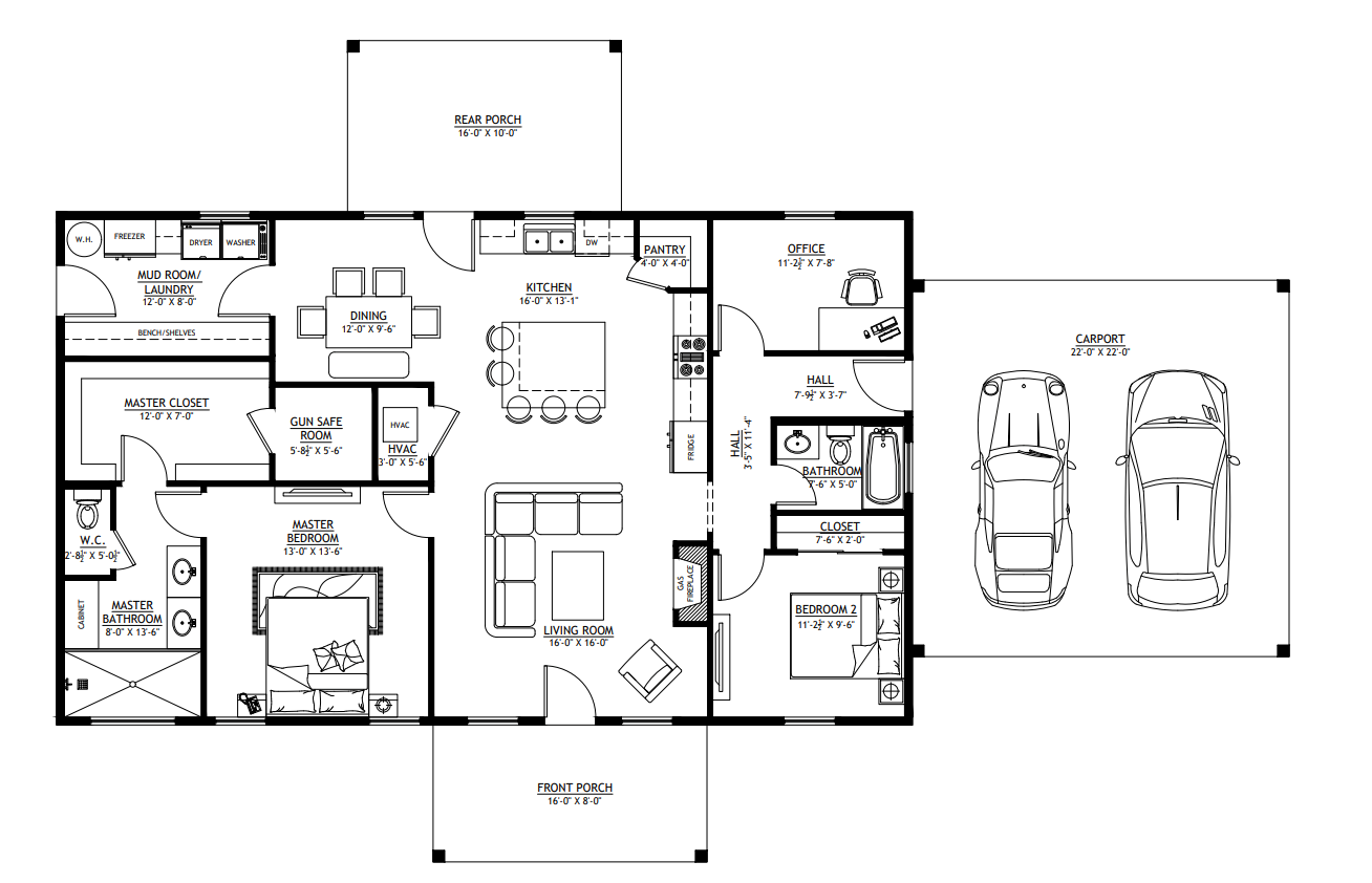PL-64024 Thompson Barndominium House Plan