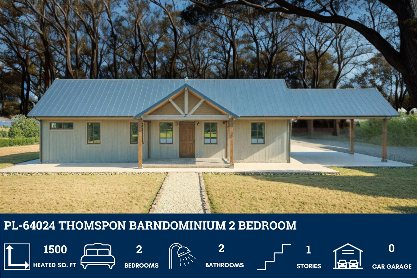 PL-64024 Thompson Barndominium House Plan