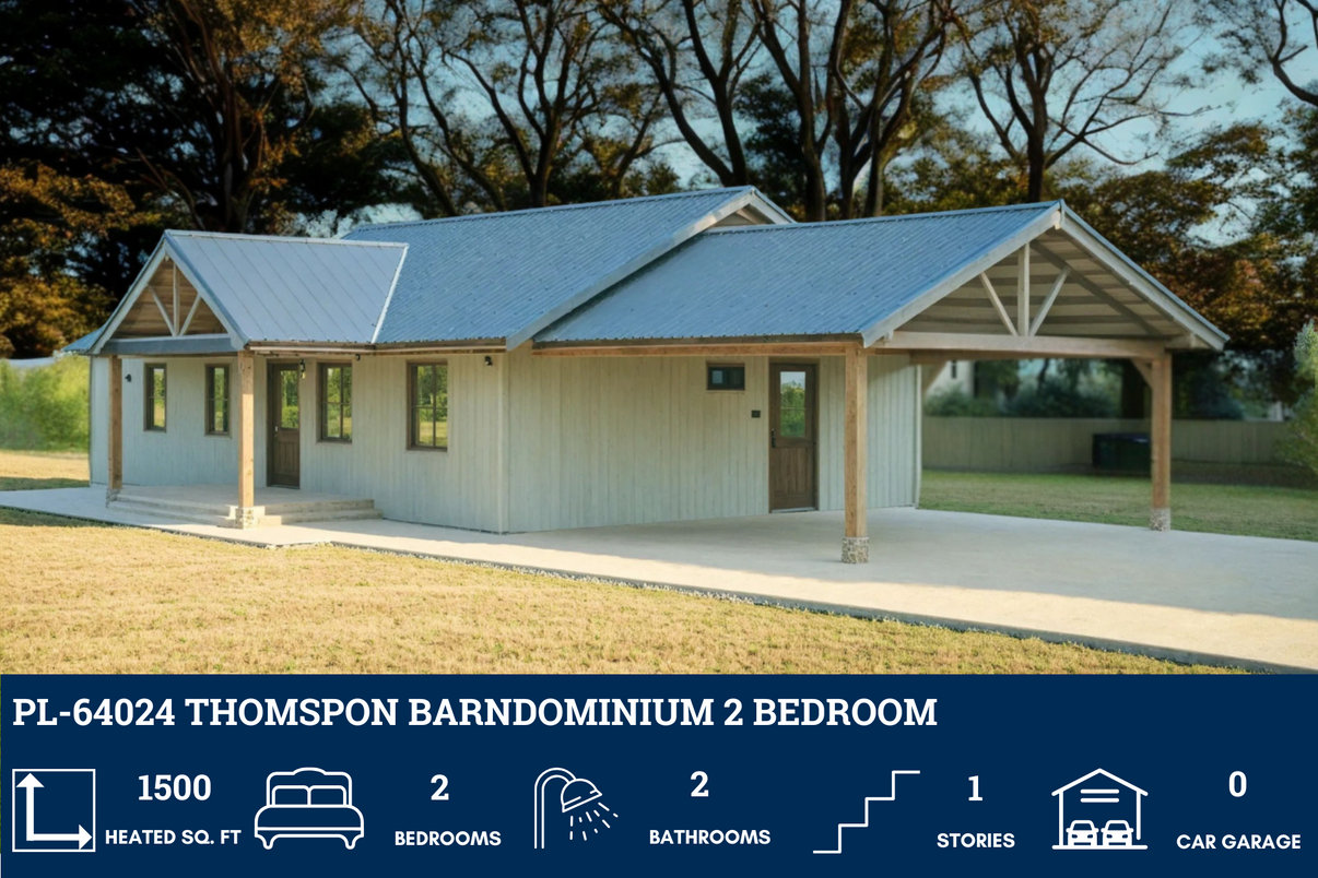 PL-64024 Thompson Barndominium House Plan – Barndominium Plans