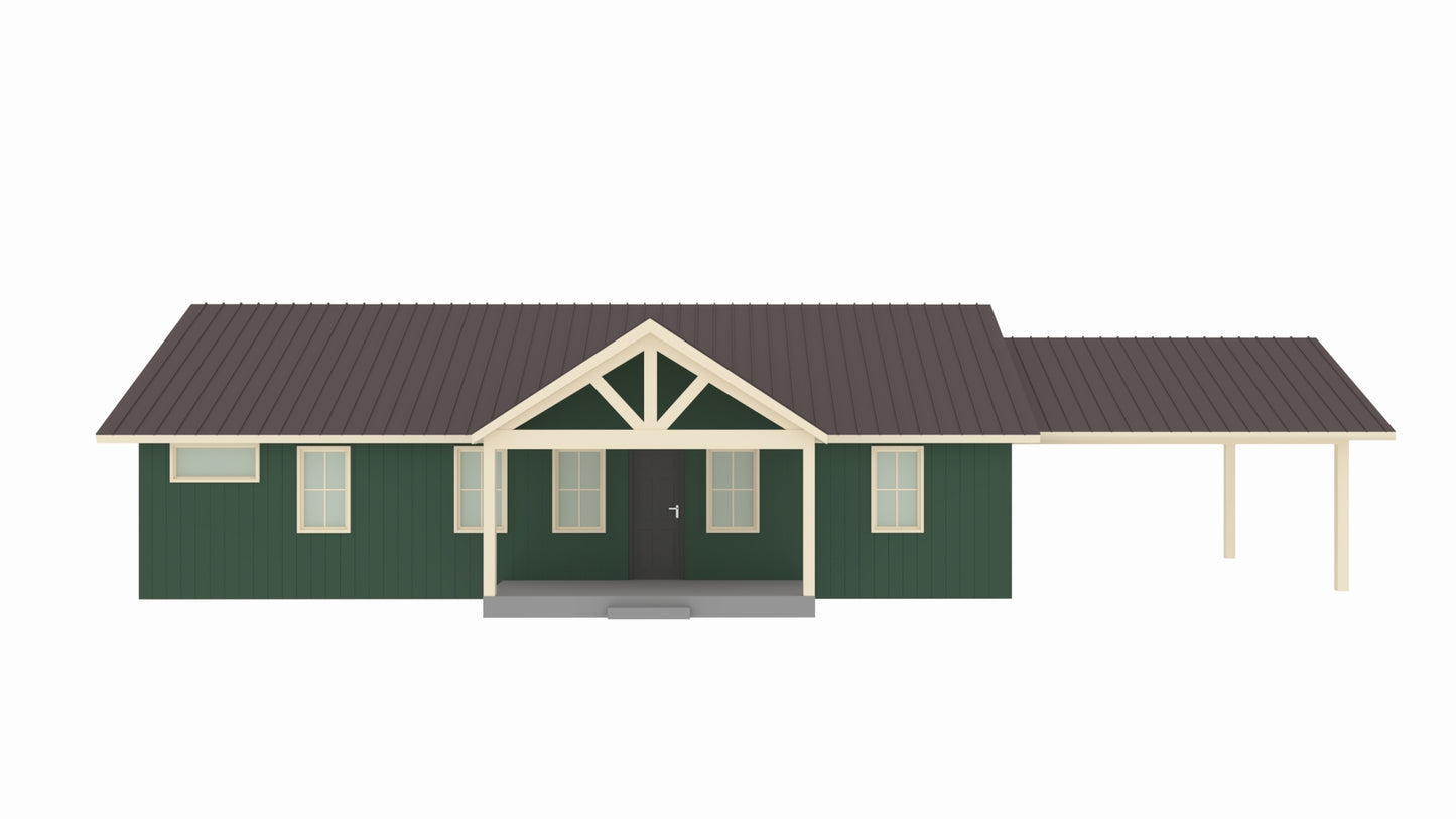 PL-64024 Thompson Barndominium House Plan