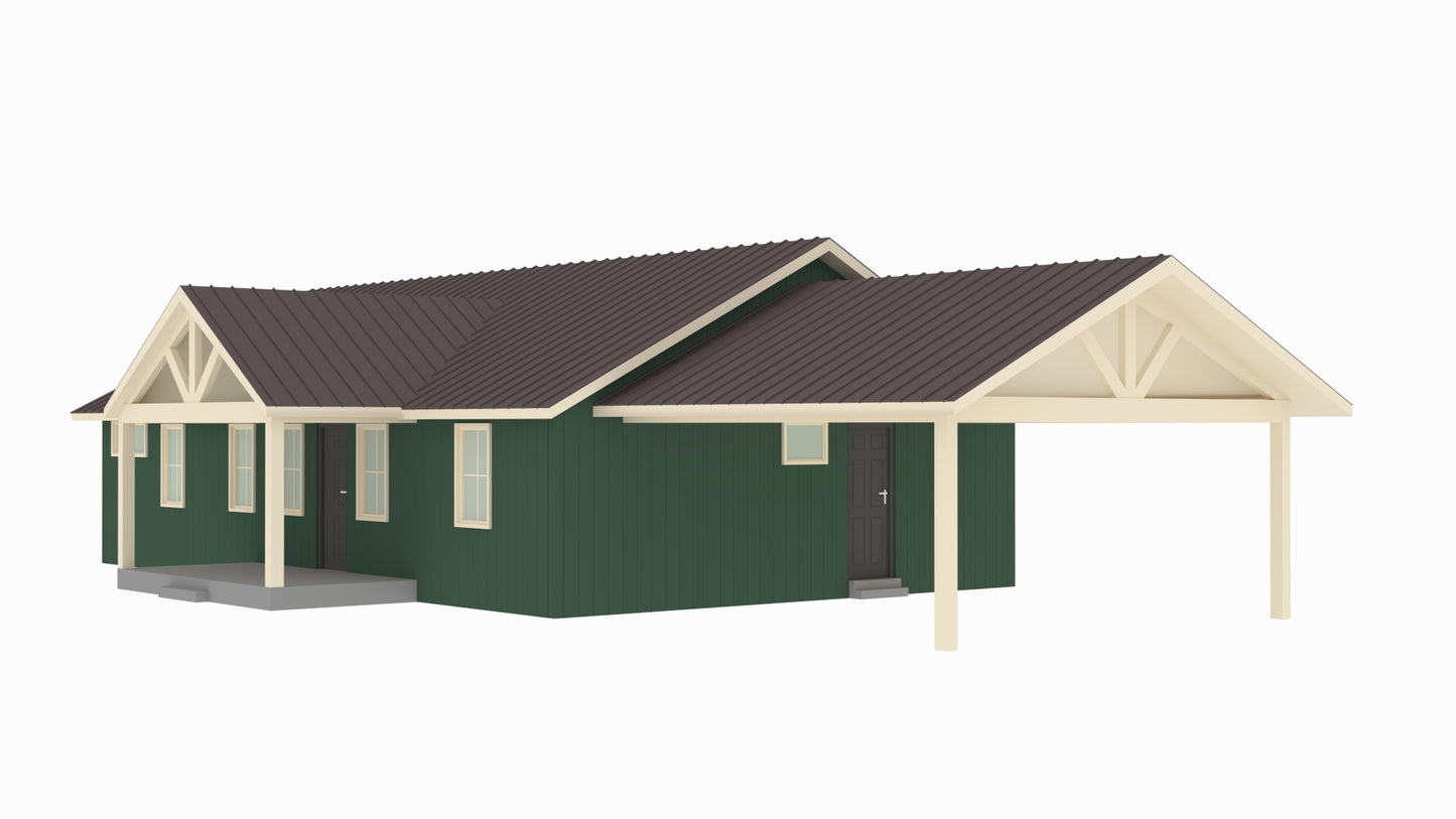 PL-64024 Thompson Barndominium House Plan
