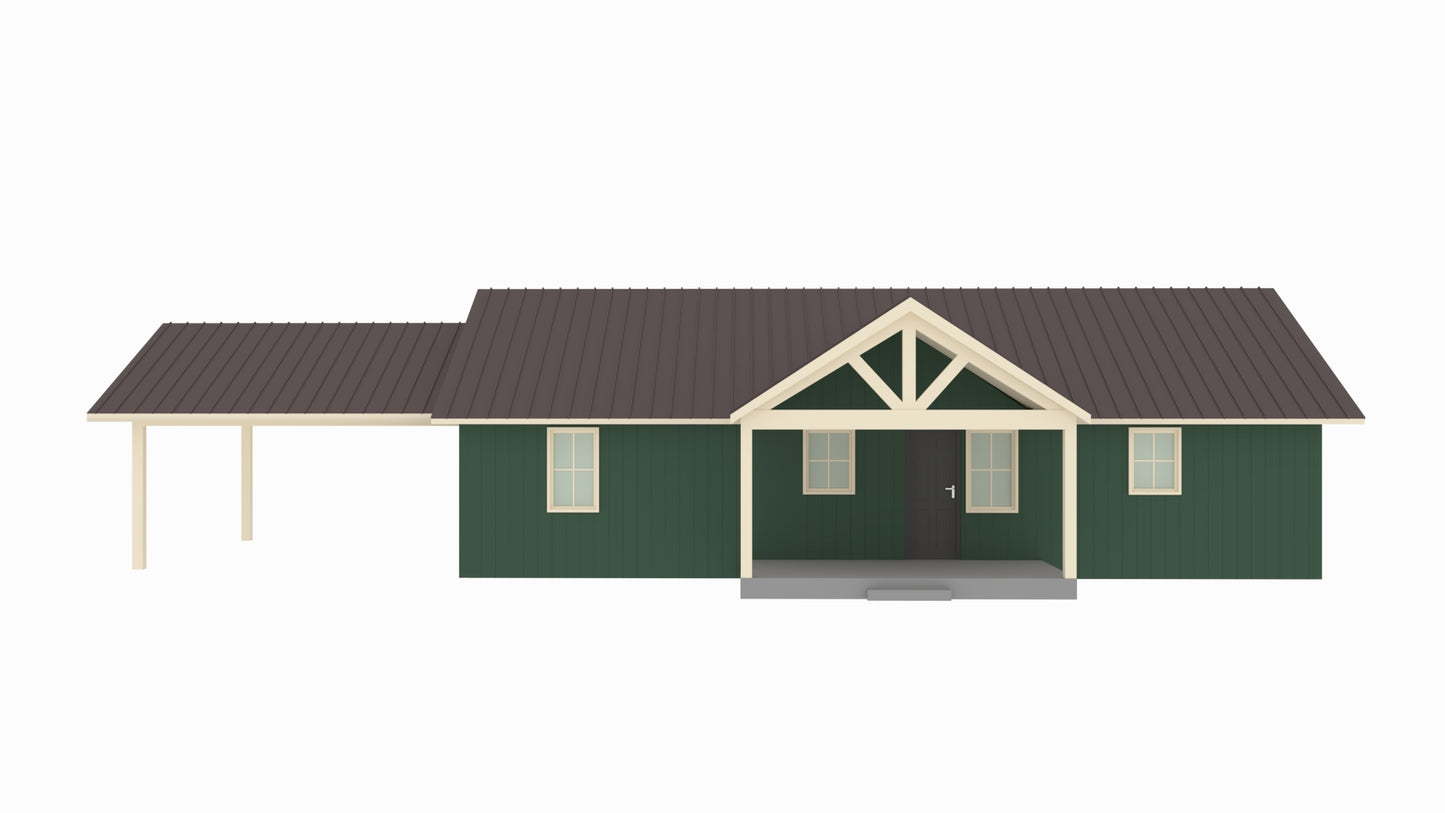 PL-64024 Thompson Barndominium House Plan