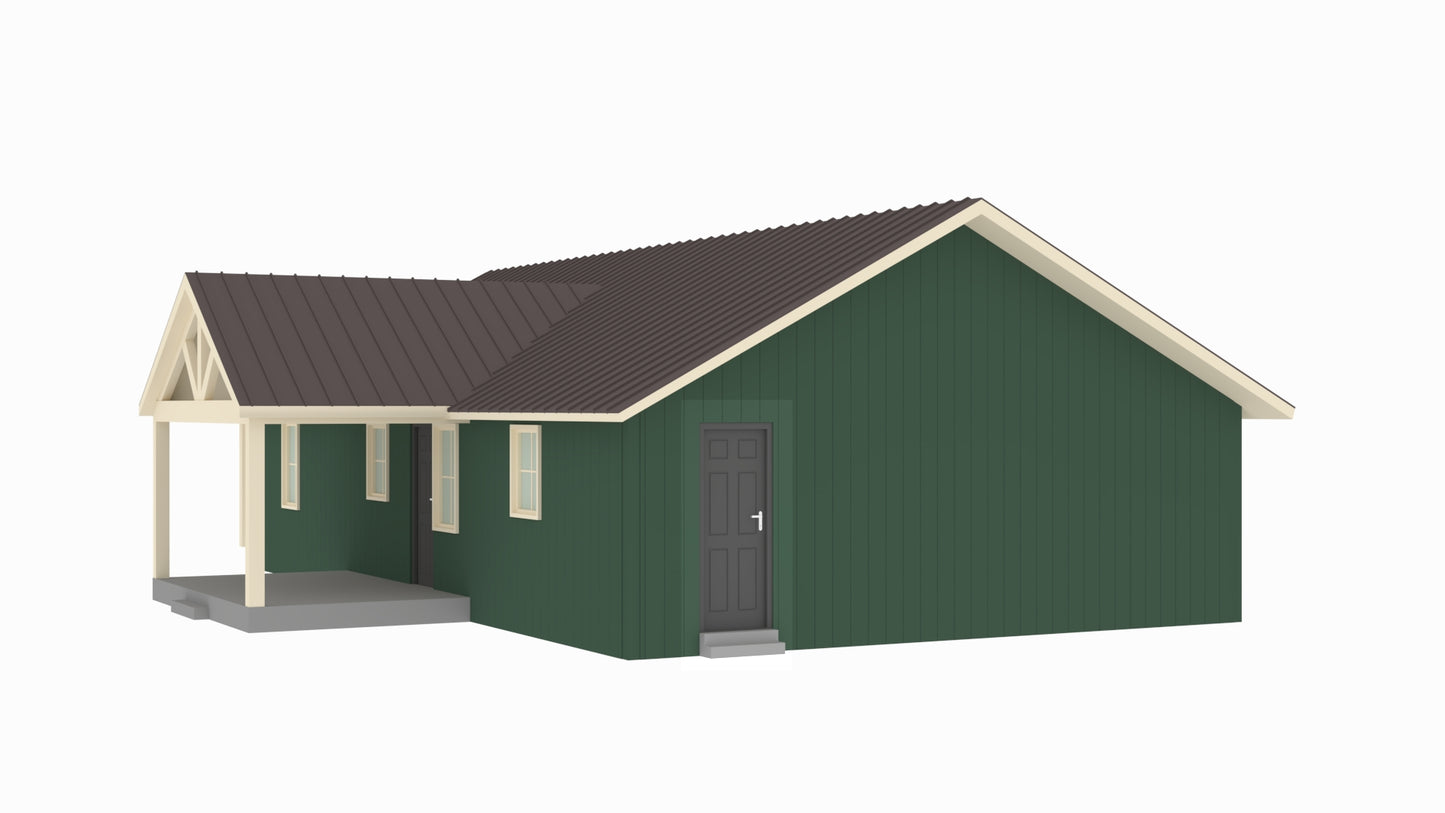 PL-64024 Thompson Barndominium House Plan