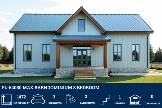 PL-64030 Max Barndominium House Plan
