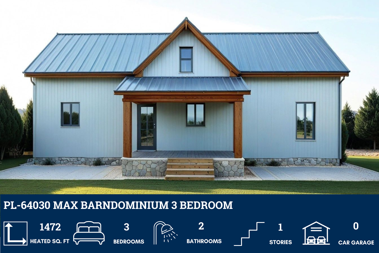 PL-64030 Max Barndominium House Plan