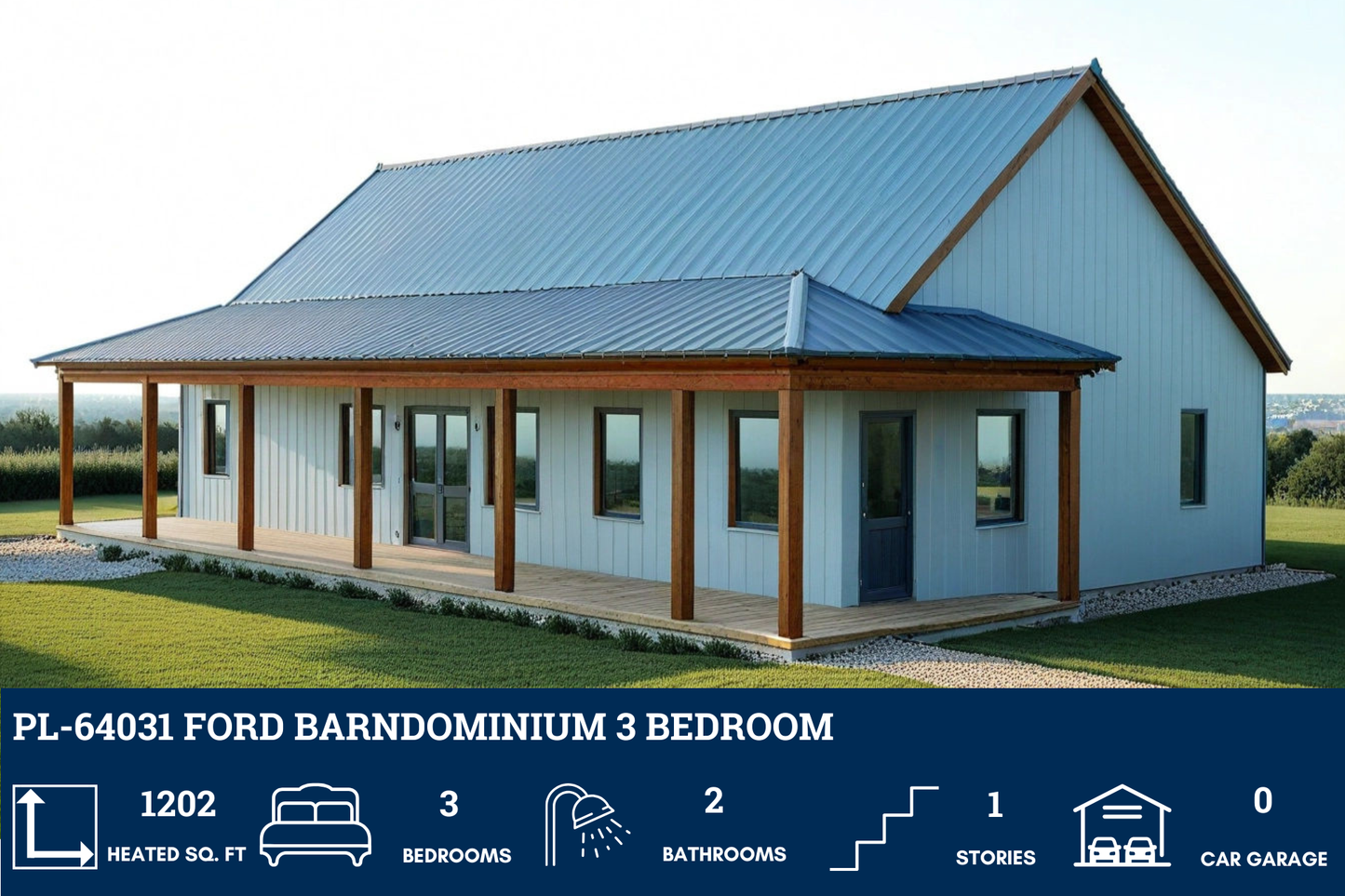 PL-64031 Ford Barndominium House Plan