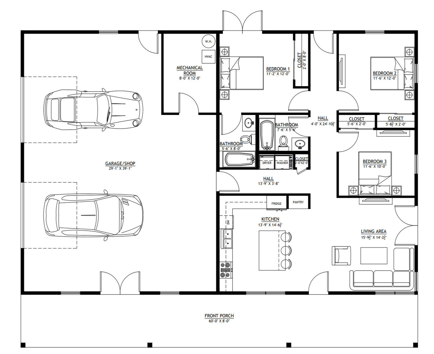 PL-64036 Frost Barndominium House Plan