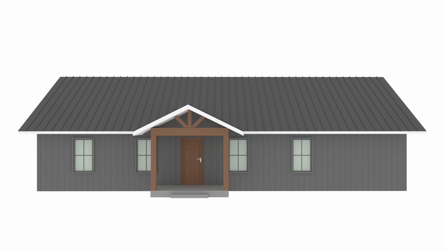 PL-64037 Fossil Barndominium House Plan