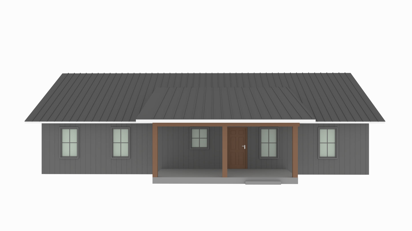 PL-64037 Fossil Barndominium House Plan