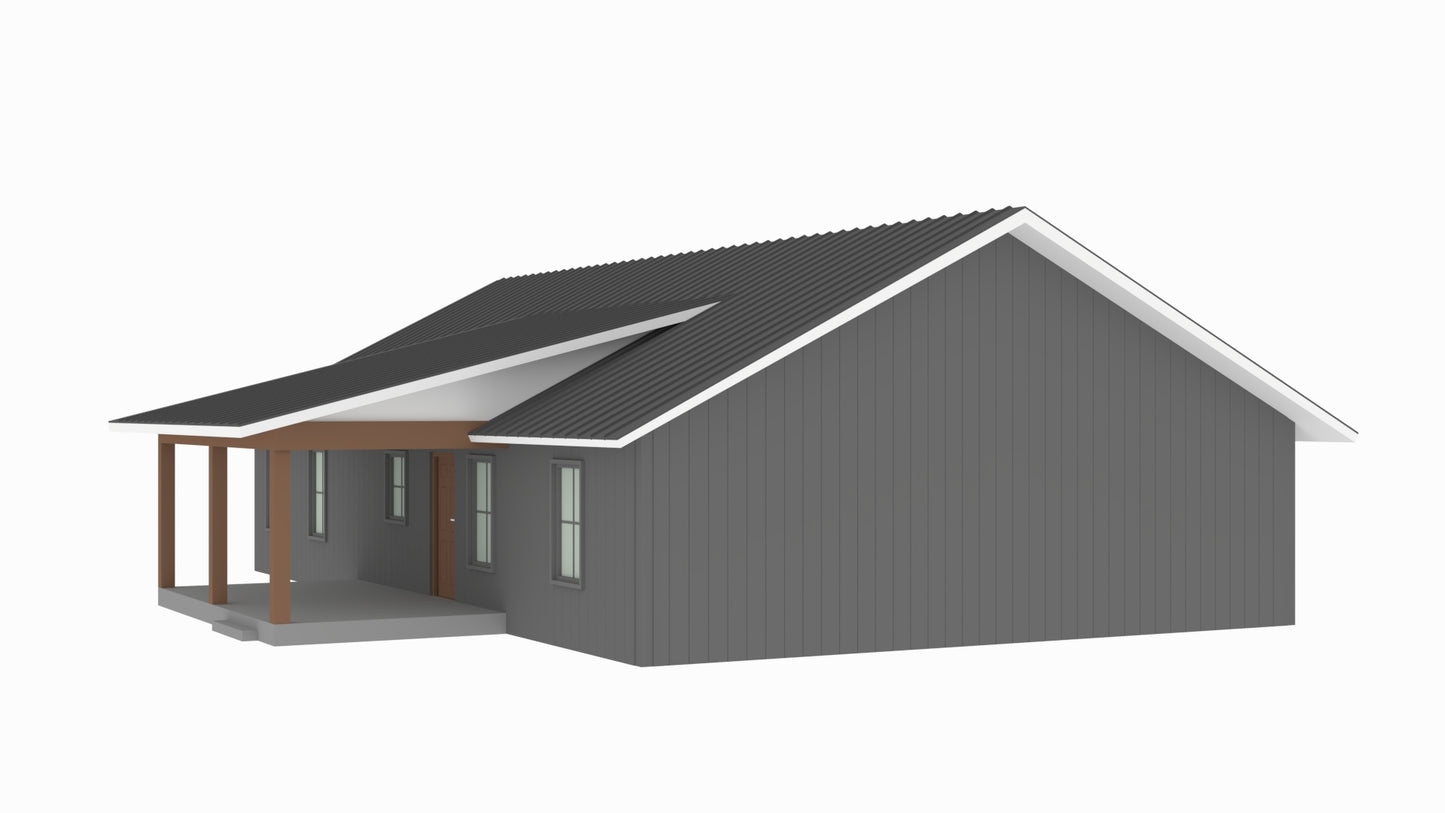 PL-64037 Fossil Barndominium House Plan