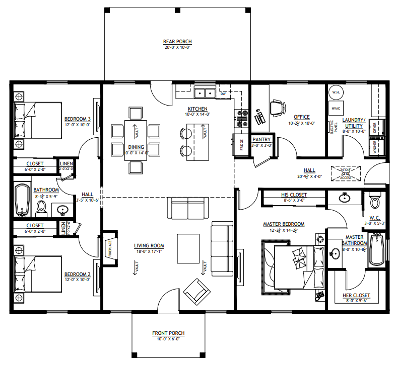 PL-64037 Fossil Barndominium House Plan