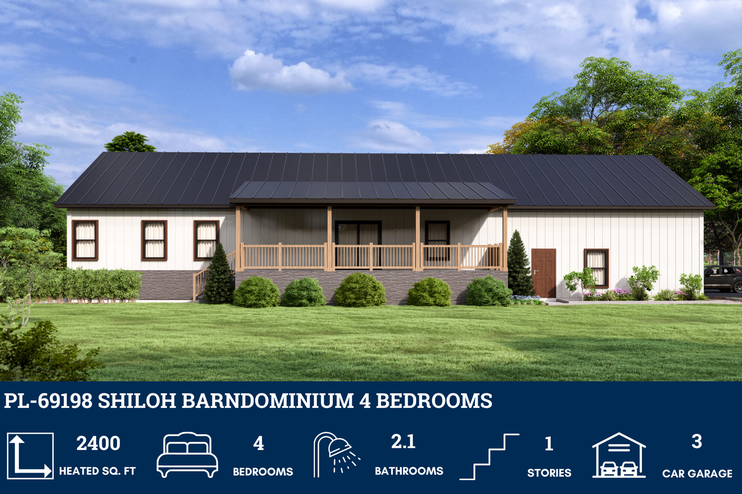 PL-69198 Shiloh Barndominium House Plan