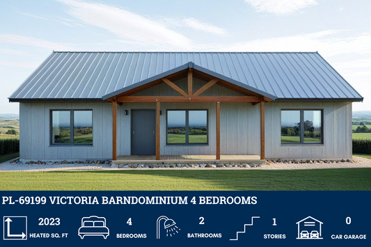 PL-69199 Victoria Barndominium House Plan