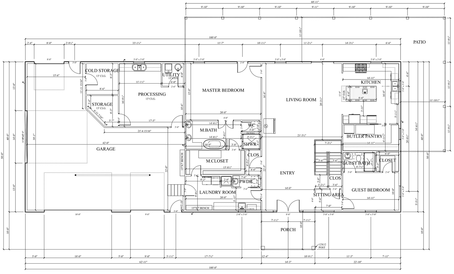 PL-69200 Darwin Barndominium House Plan