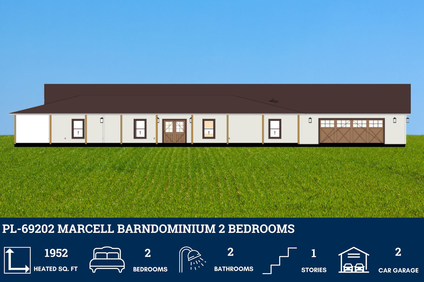 PL-69202 Marcell Barndominium House Plan