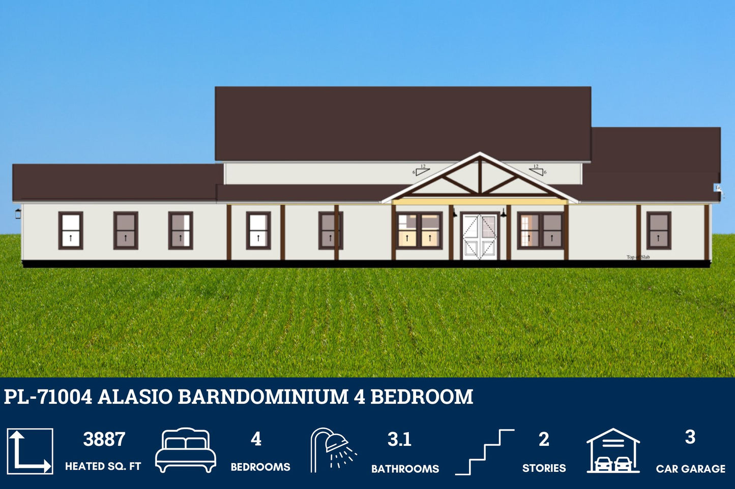 PL-71004 Alasio Barndominium House Plan