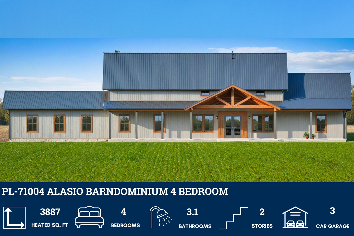 PL-71004 Alasio Barndominium House Plan