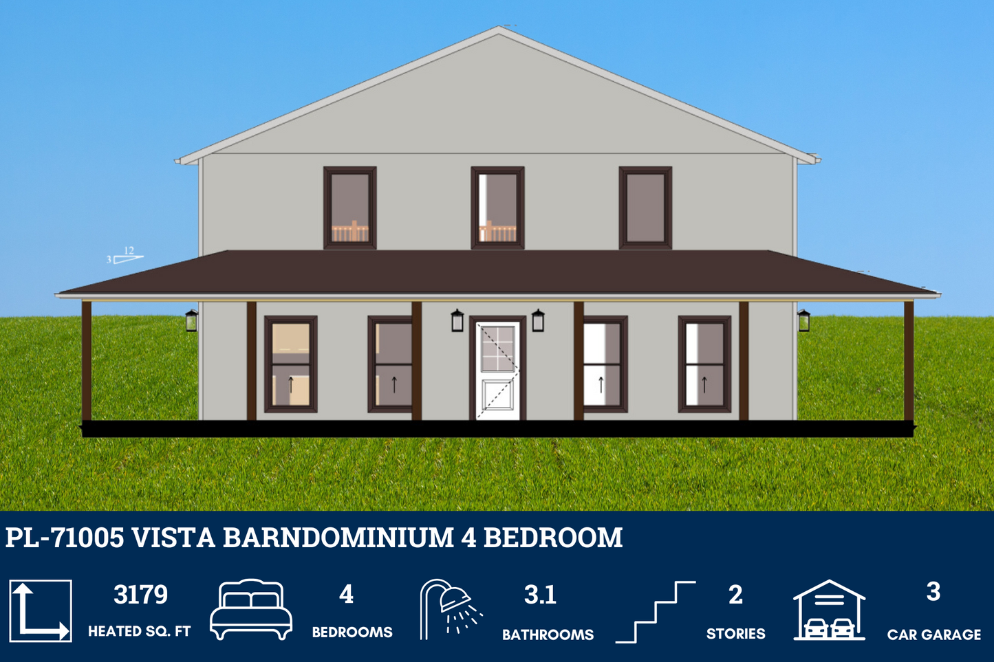 PL-71005 Vista Barndominium House Plan