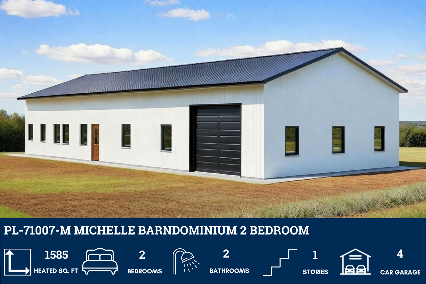 PL-71007-M Michelle Barndominium House Plan