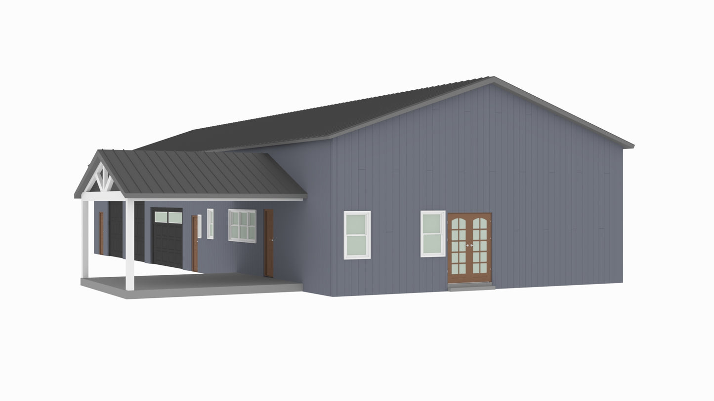 PL-71007-M Michelle Barndominium House Plan