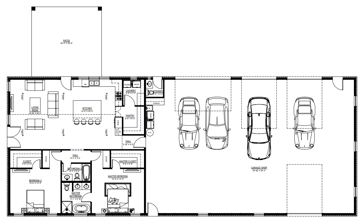 PL-71007-M Michelle Barndominium House Plan
