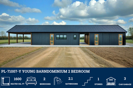 PL-71007-Y Young Barndominium House Plan