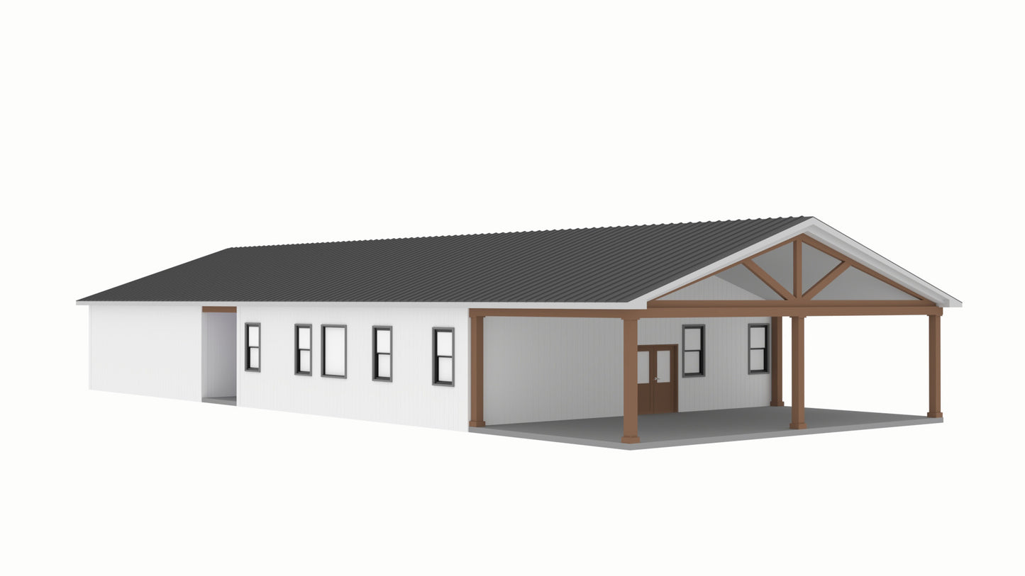 PL-71007-Y Young Barndominium House Plan