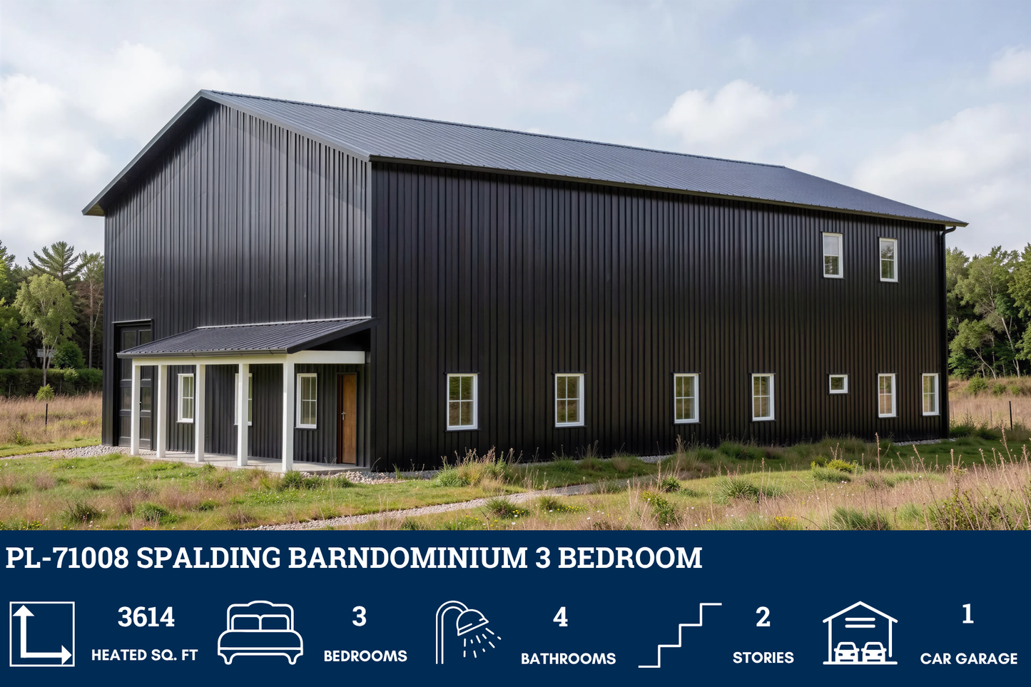 PL-71008 Spalding Barndominium House Plan